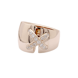 Bague Bandeau CHAUMET "Liens Asymétriques" en or rose et diamants - Castafiore