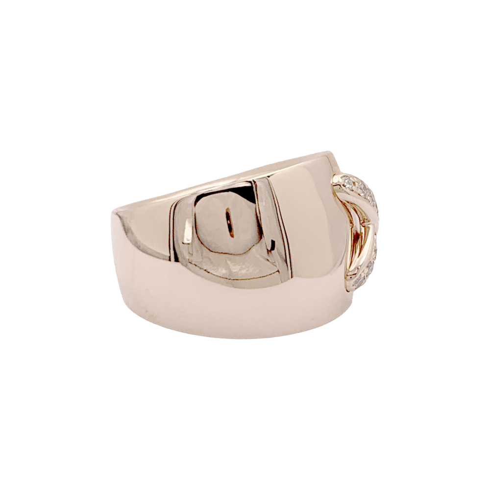 Bague Bandeau CHAUMET "Liens Asymétriques" en or rose et diamants - Castafiore