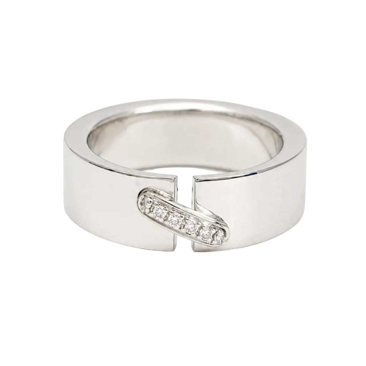 Bague Bandeau CHAUMET "Liens" en or blanc et diamants - Castafiore