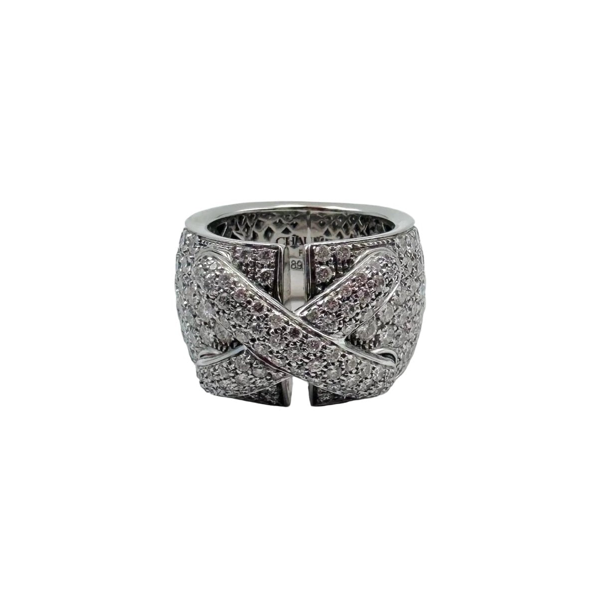 Bague Bandeau CHAUMET "Liens XL" en or blanc et diamants - Castafiore
