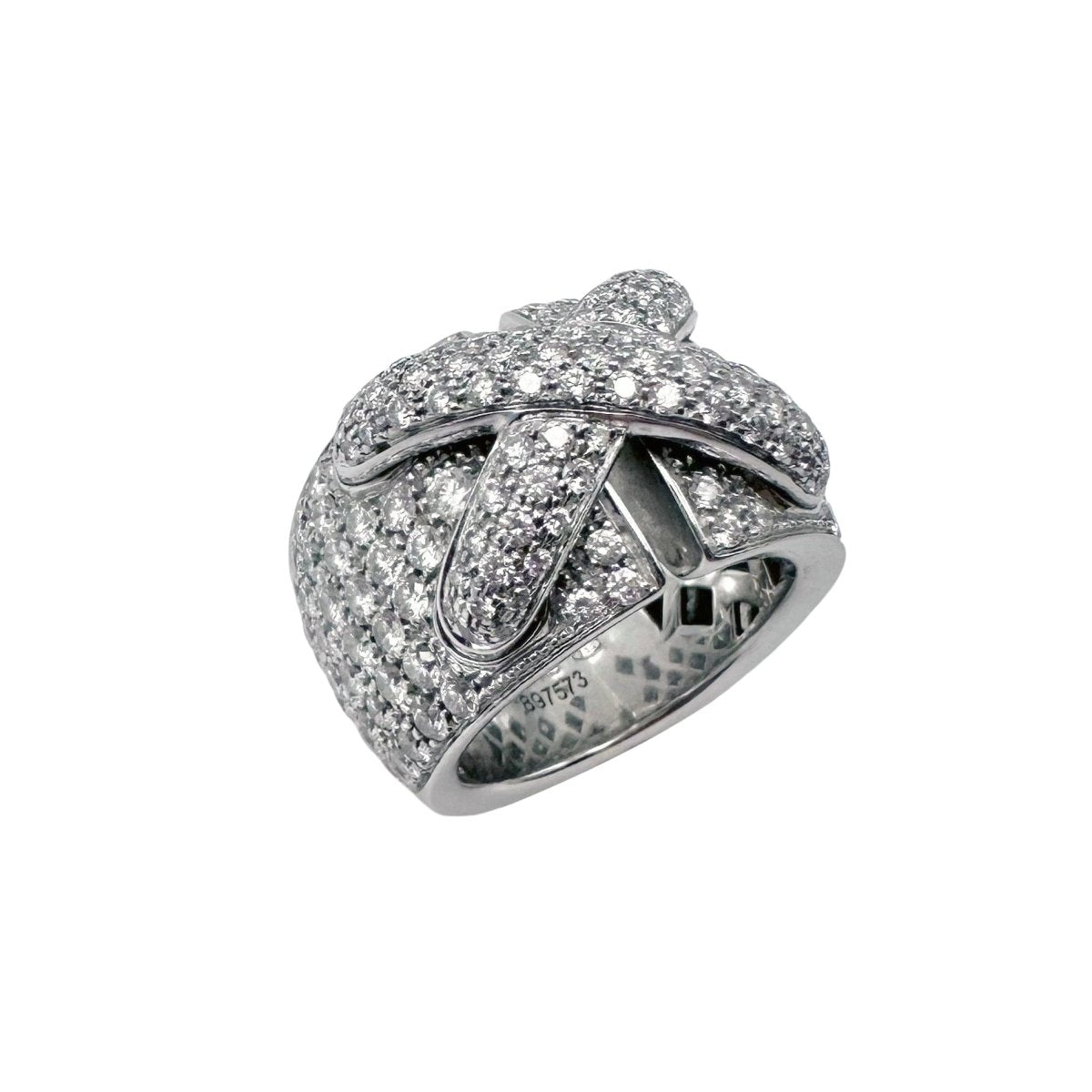 Bague Bandeau CHAUMET "Liens XL" en or blanc et diamants - Castafiore