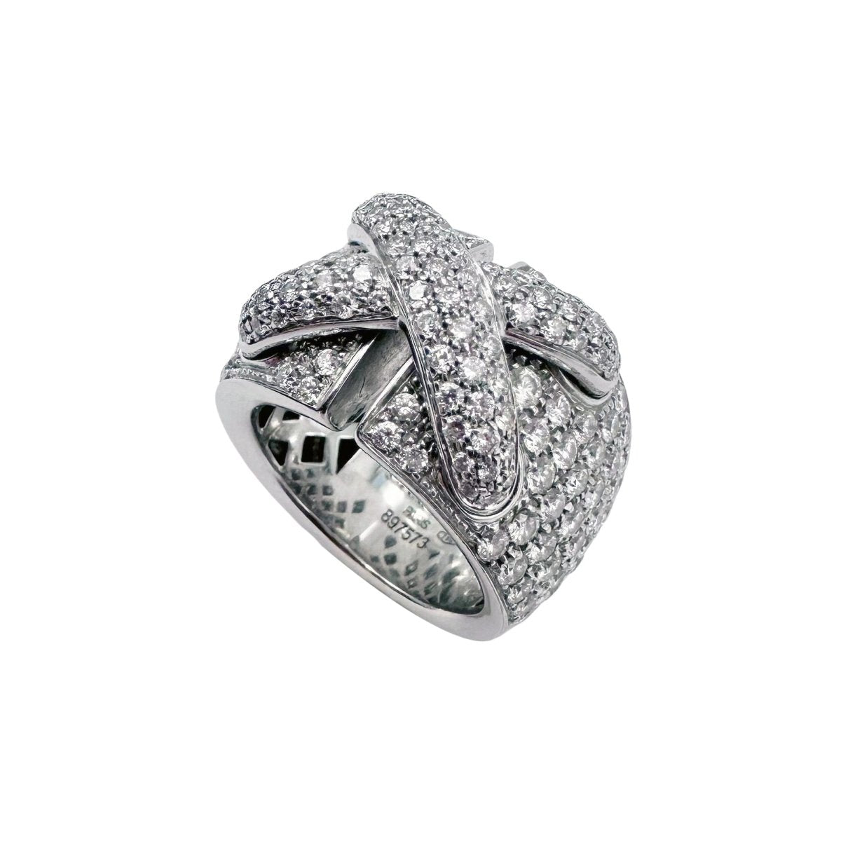 Bague Bandeau CHAUMET "Liens XL" en or blanc et diamants - Castafiore