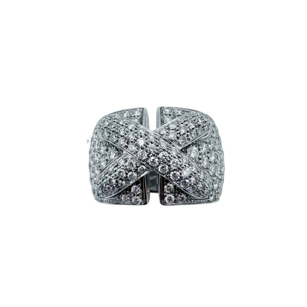 Bague Bandeau CHAUMET "Liens XL" en or blanc et diamants - Castafiore