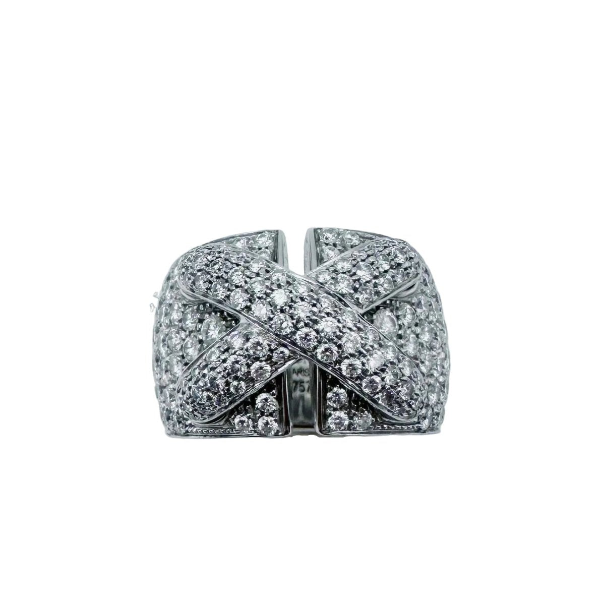 Bague Bandeau CHAUMET "Liens XL" en or blanc et diamants - Castafiore