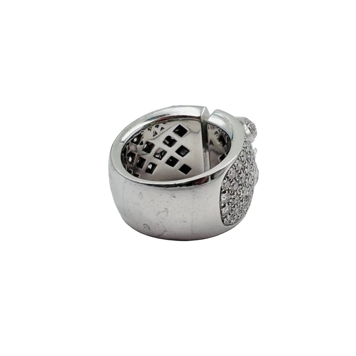 Bague Bandeau CHAUMET "Liens XL" en or blanc et diamants - Castafiore