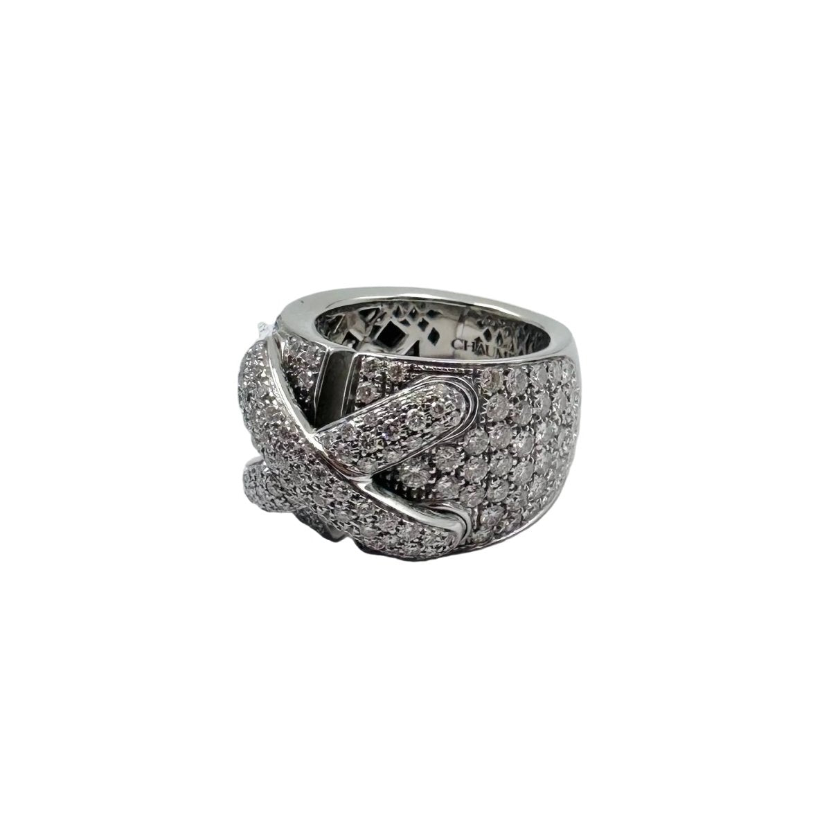 Bague Bandeau CHAUMET "Liens XL" en or blanc et diamants - Castafiore