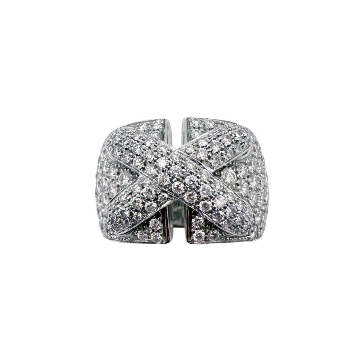 Bague Bandeau CHAUMET "Liens XL" en or blanc et diamants - Castafiore