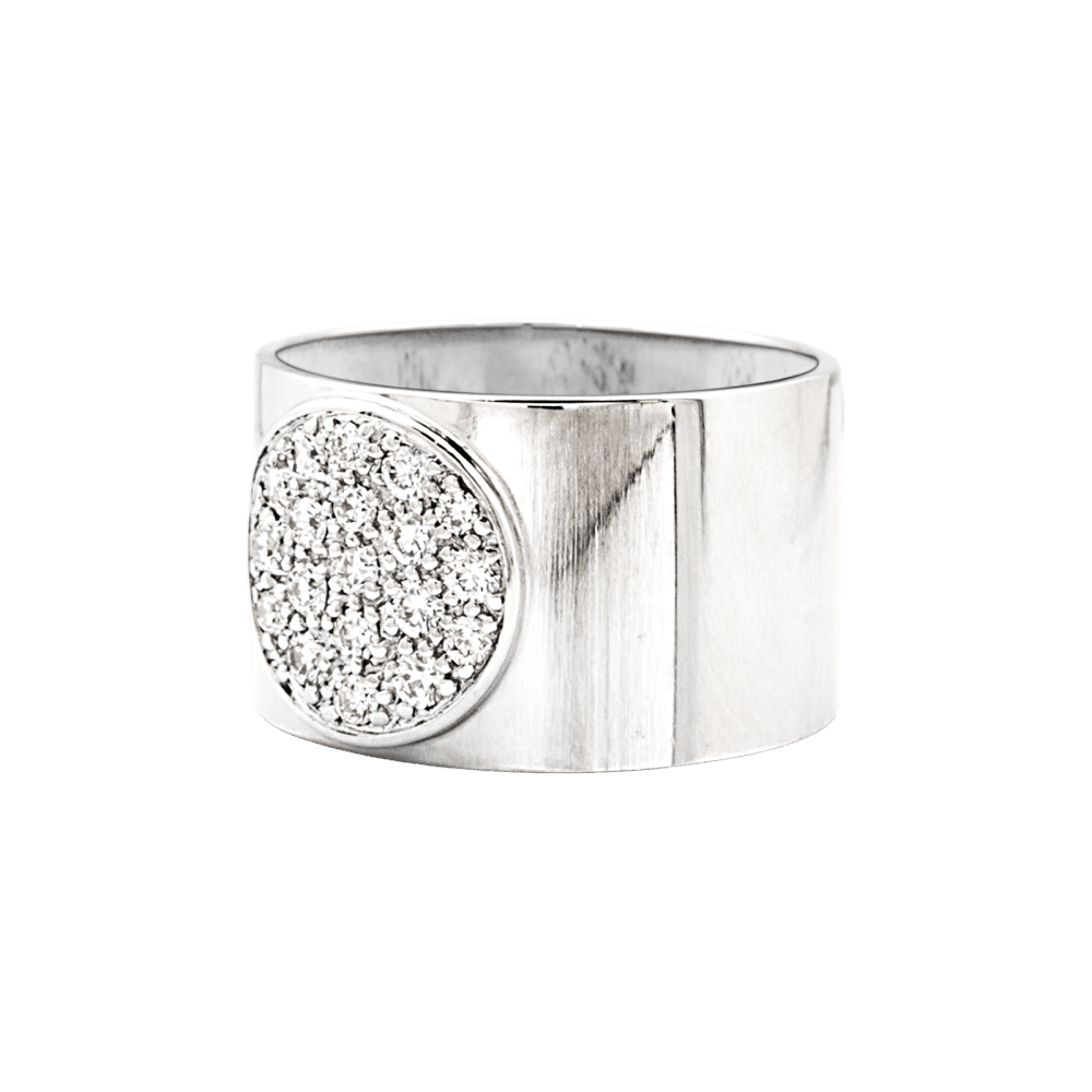 Ring Dinh Van, "Anthea", white gold and diamonds.