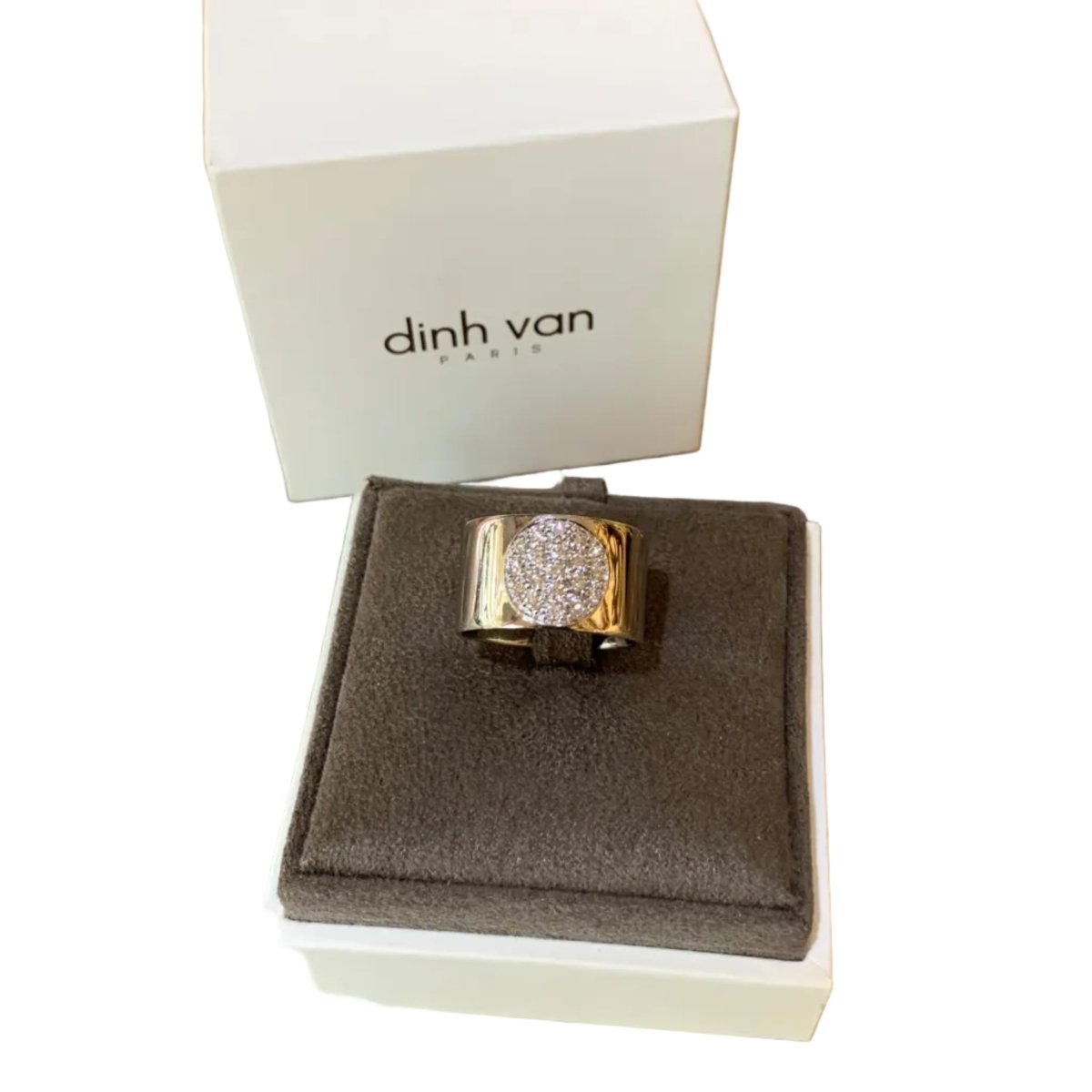 Bague Bandeau DINH VAN "Anthéa" or blanc et diamants - Castafiore