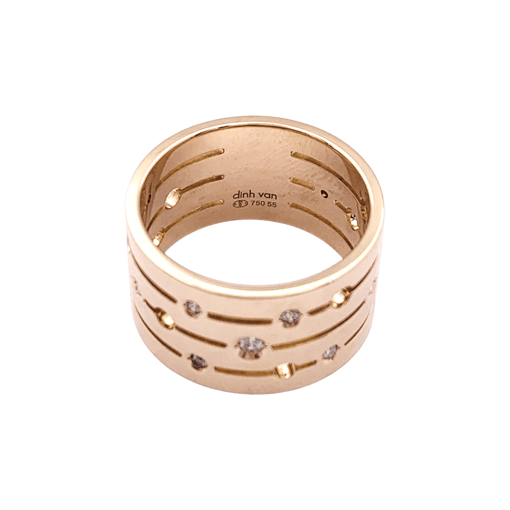 Ring Dinh Van, "Pulse", rose gold and diamonds.