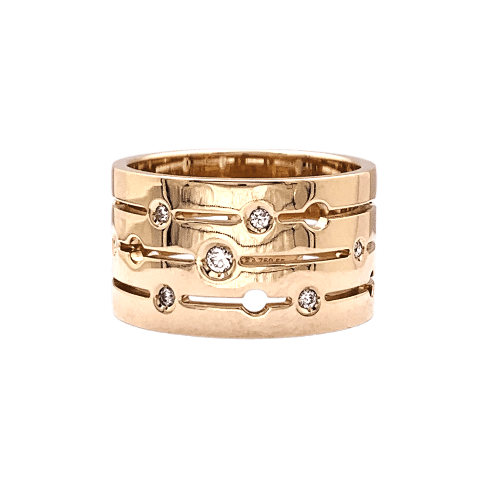 Ring Dinh Van, "Pulse", rose gold and diamonds.