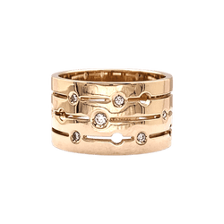 Ring Dinh Van, "Pulse", rose gold and diamonds.
