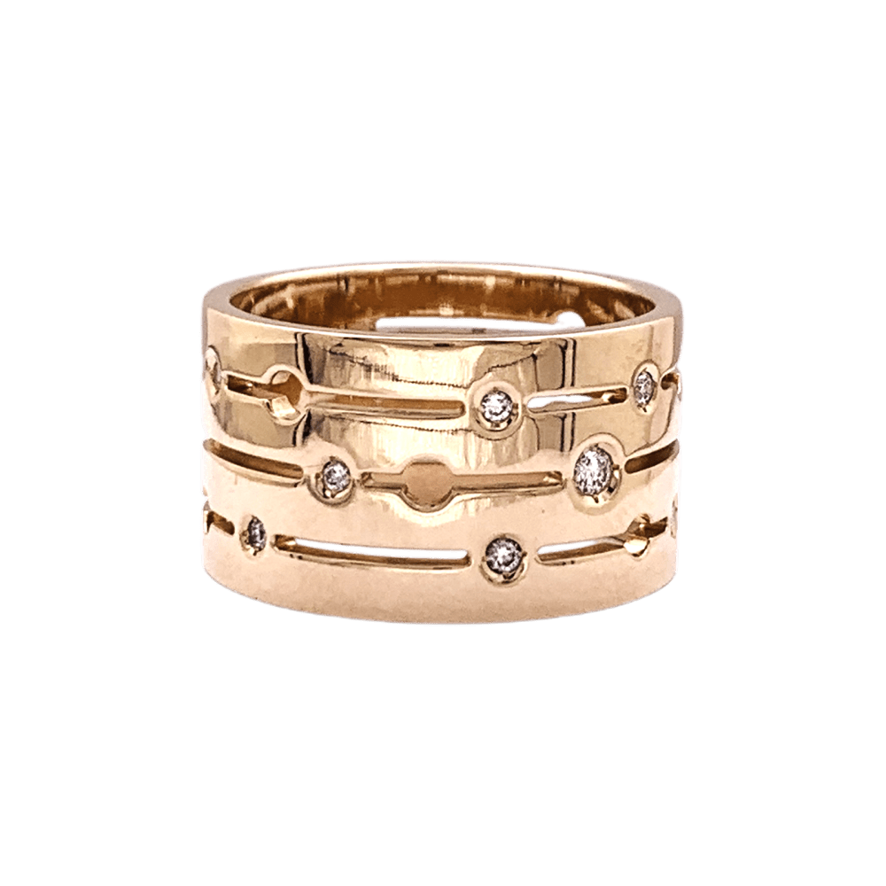 Ring Dinh Van, "Pulse", rose gold and diamonds.
