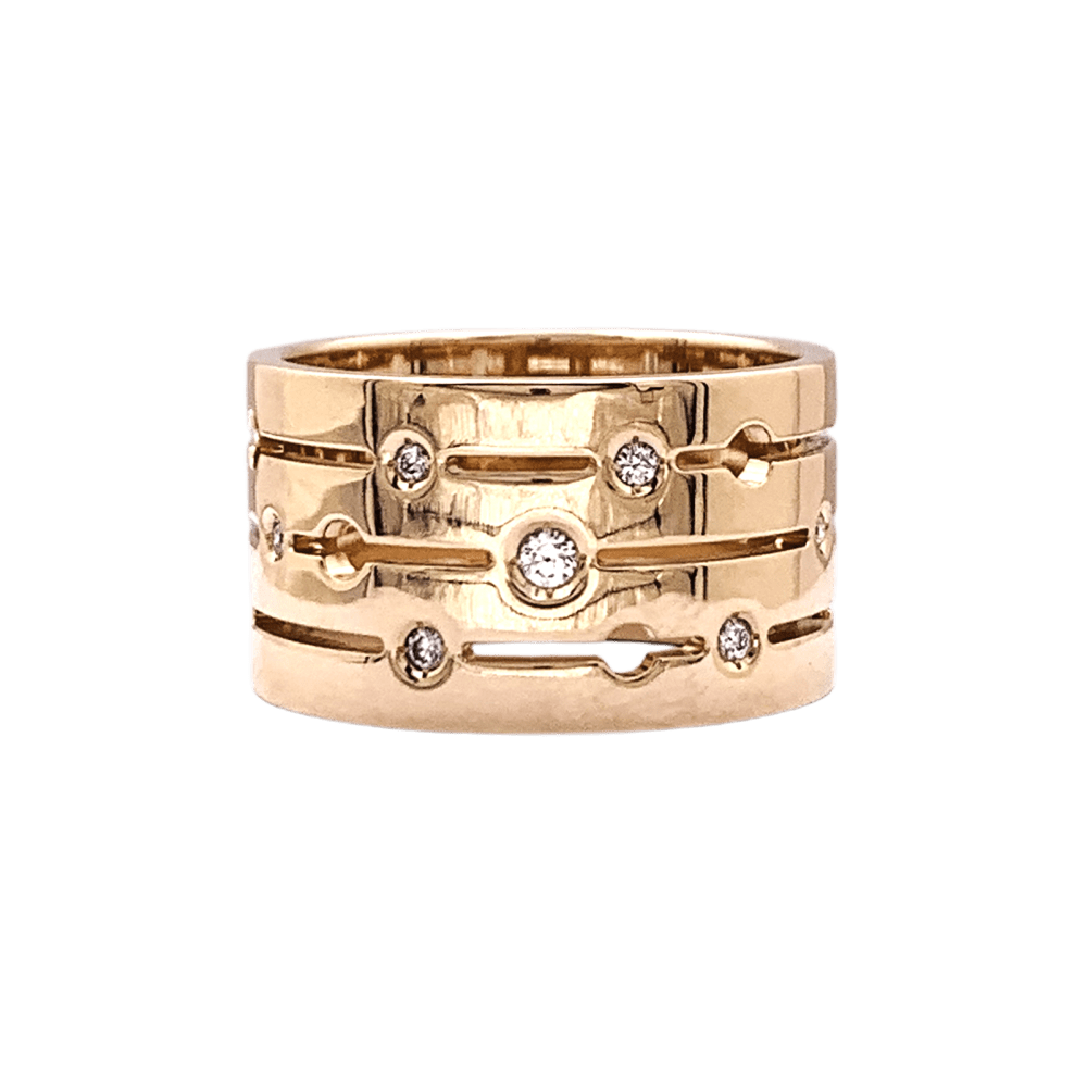 Ring Dinh Van, "Pulse", rose gold and diamonds.