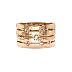Ring Dinh Van, "Pulse", rose gold and diamonds.