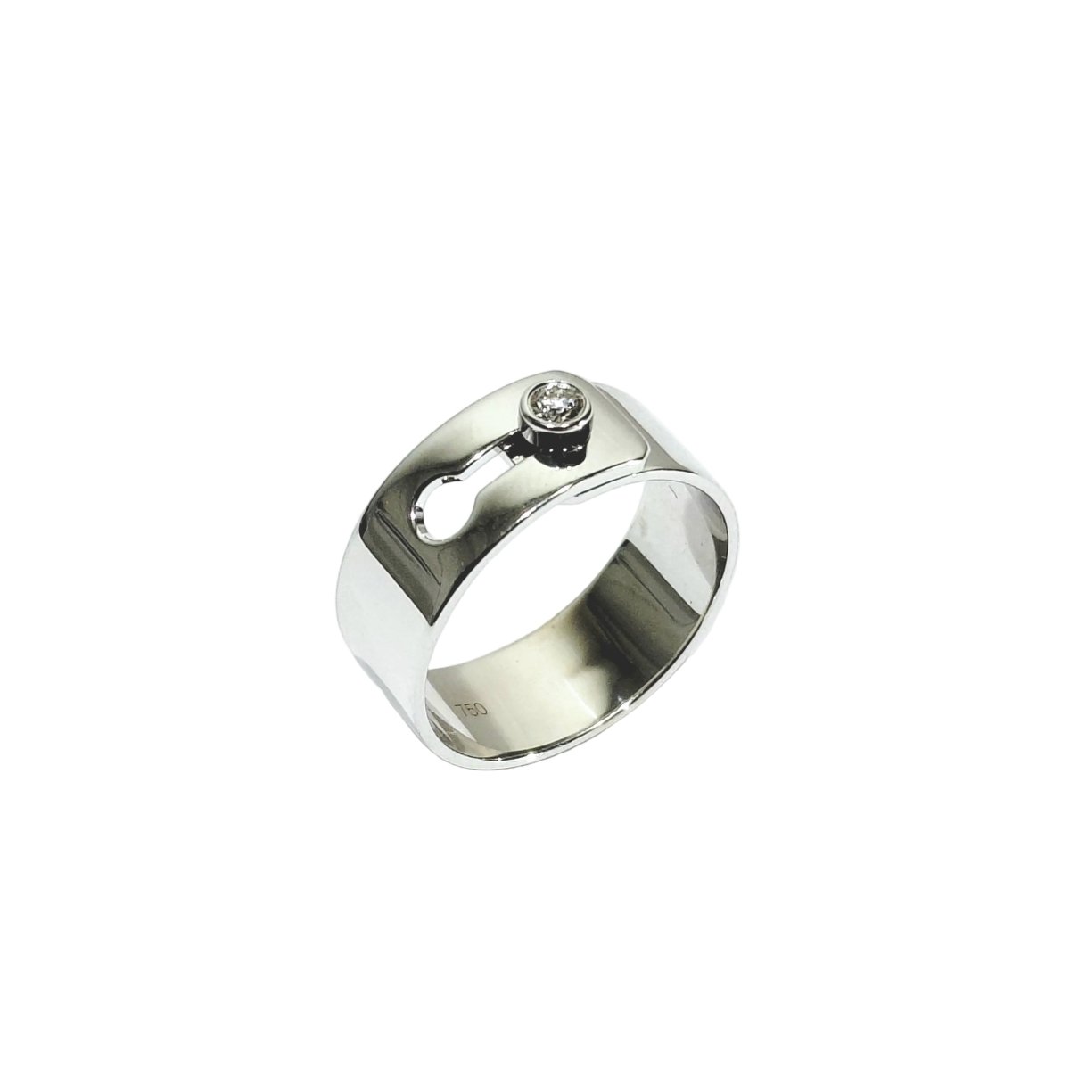 Bague Bandeau DINH VAN "Serrure" en or blanc et diamant - Castafiore