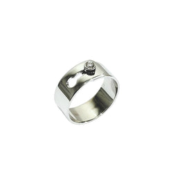 Bague Bandeau DINH VAN "Serrure" en or blanc et diamant - Castafiore