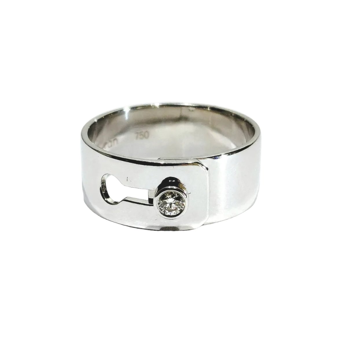 Bague Bandeau DINH VAN "Serrure" en or blanc et diamant - Castafiore