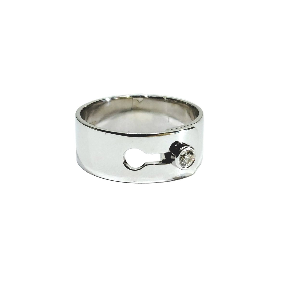 Bague Bandeau DINH VAN "Serrure" en or blanc et diamant - Castafiore