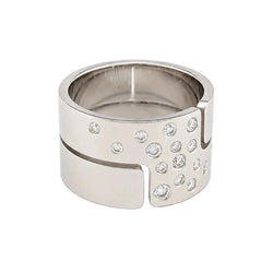 Bague Bandeau DINH VAN "Seventies" en or blanc et diamants - Castafiore
