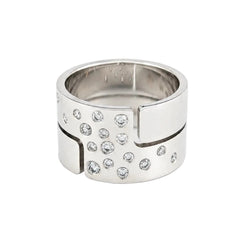 Bague Bandeau DINH VAN "Seventies" en or blanc et diamants - Castafiore