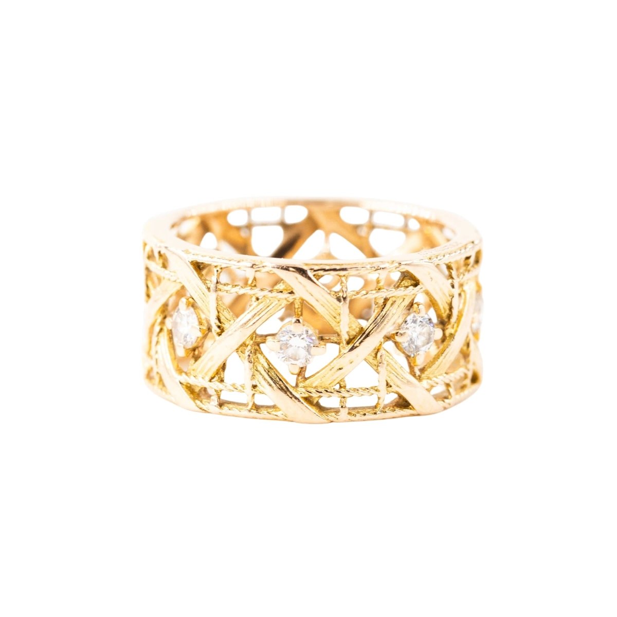 Bague Bandeau DIOR "My Dior" GM en or jaune et diamants - Castafiore