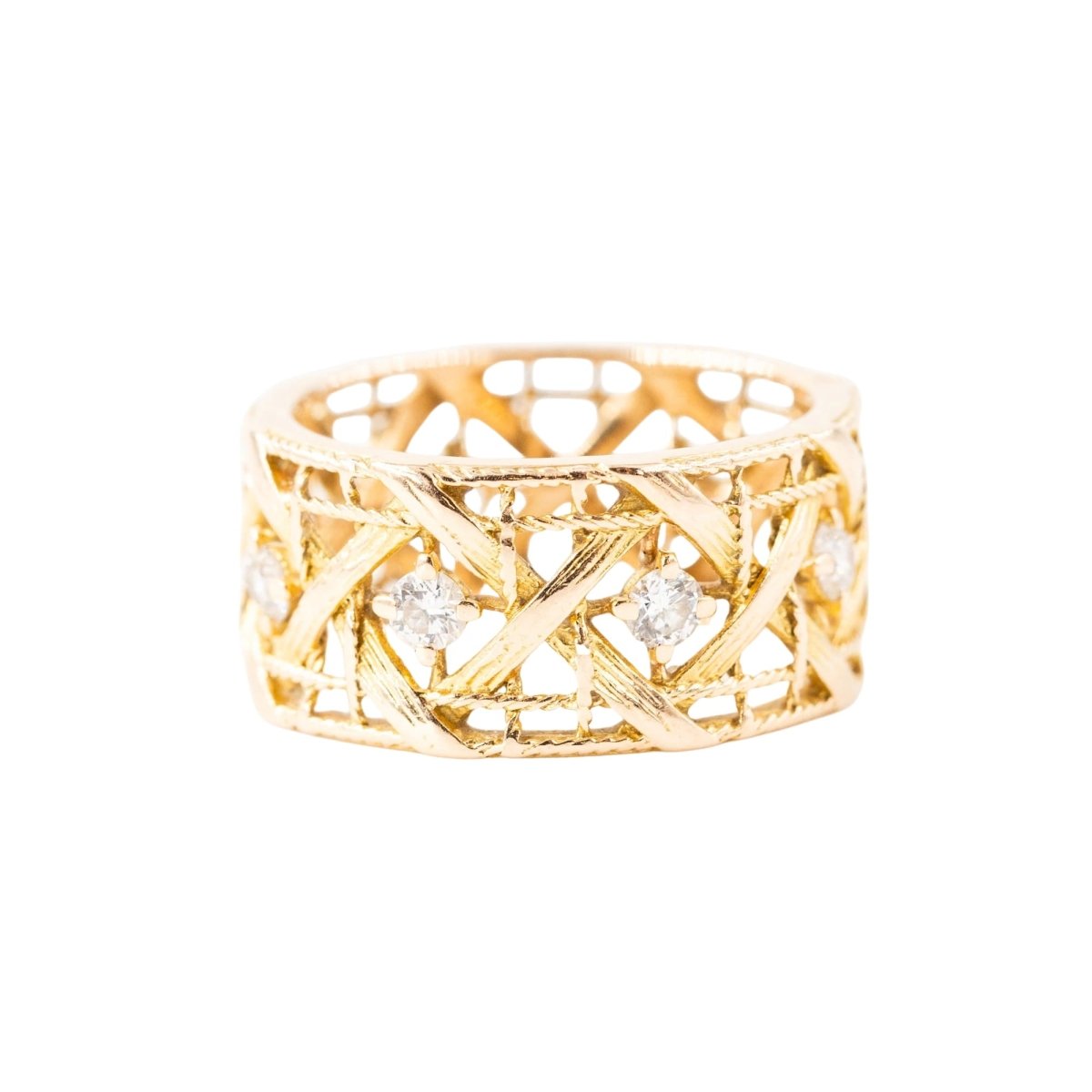 Bague Bandeau DIOR "My Dior" GM en or jaune et diamants - Castafiore