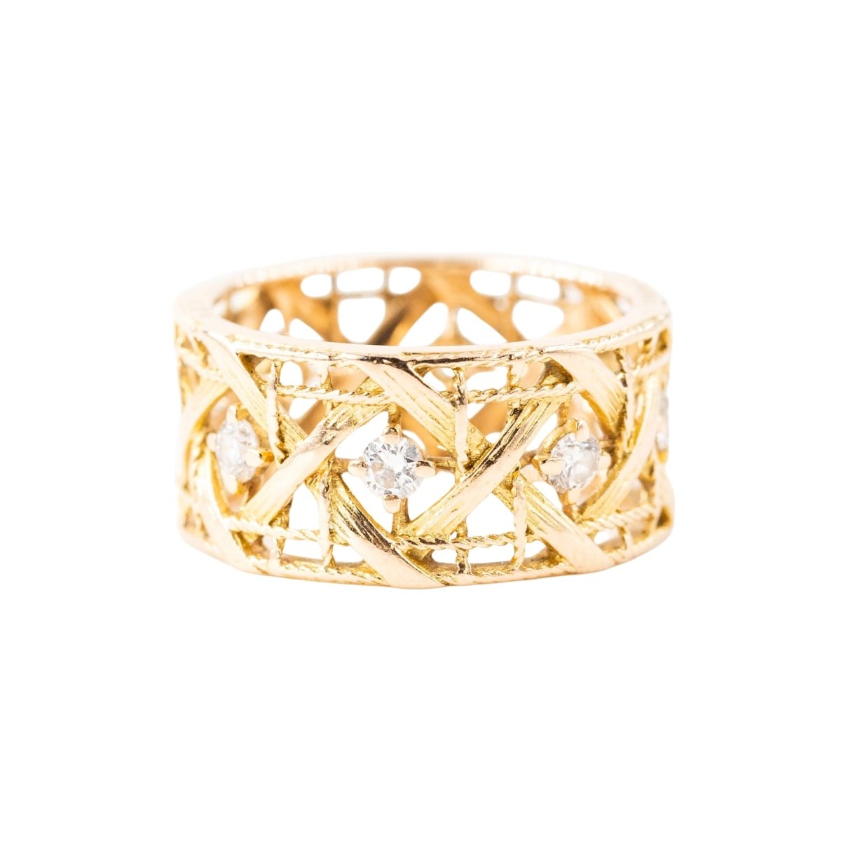 Bague Bandeau DIOR "My Dior" GM en or jaune et diamants - Castafiore