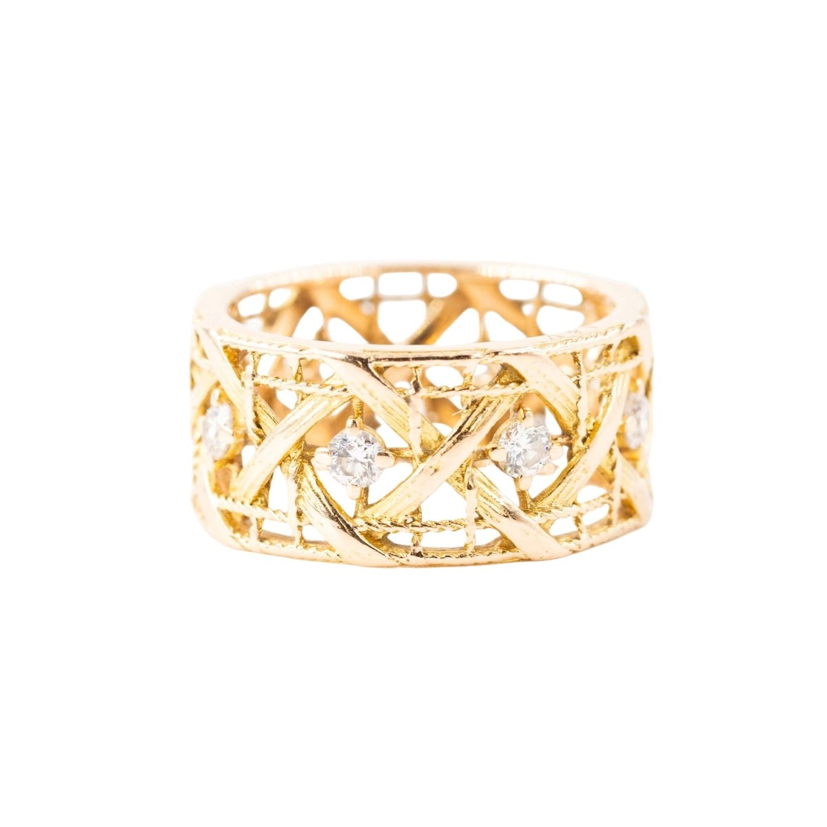 Bague Bandeau DIOR "My Dior" GM en or jaune et diamants - Castafiore