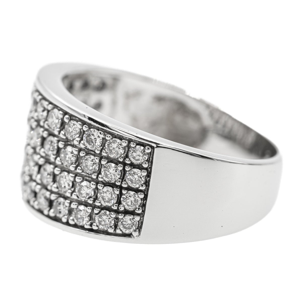 Bague bandeau en or blanc et diamant - Castafiore