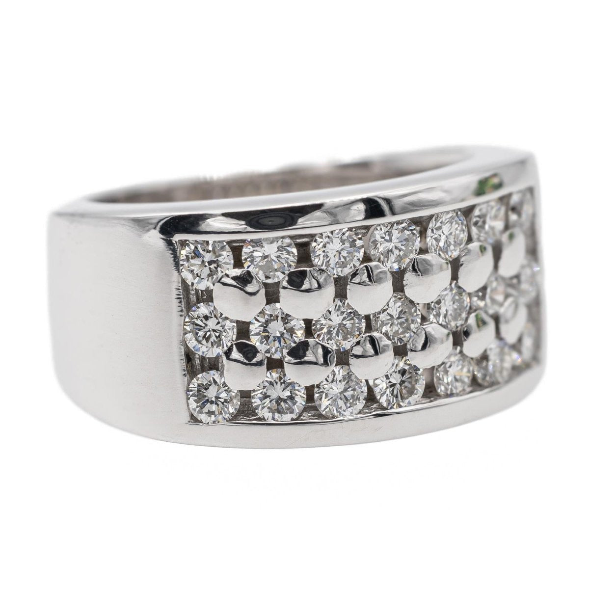 Bague bandeau en or blanc et diamant - Castafiore