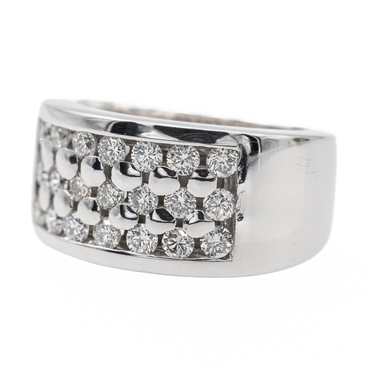 Bague bandeau en or blanc et diamant - Castafiore