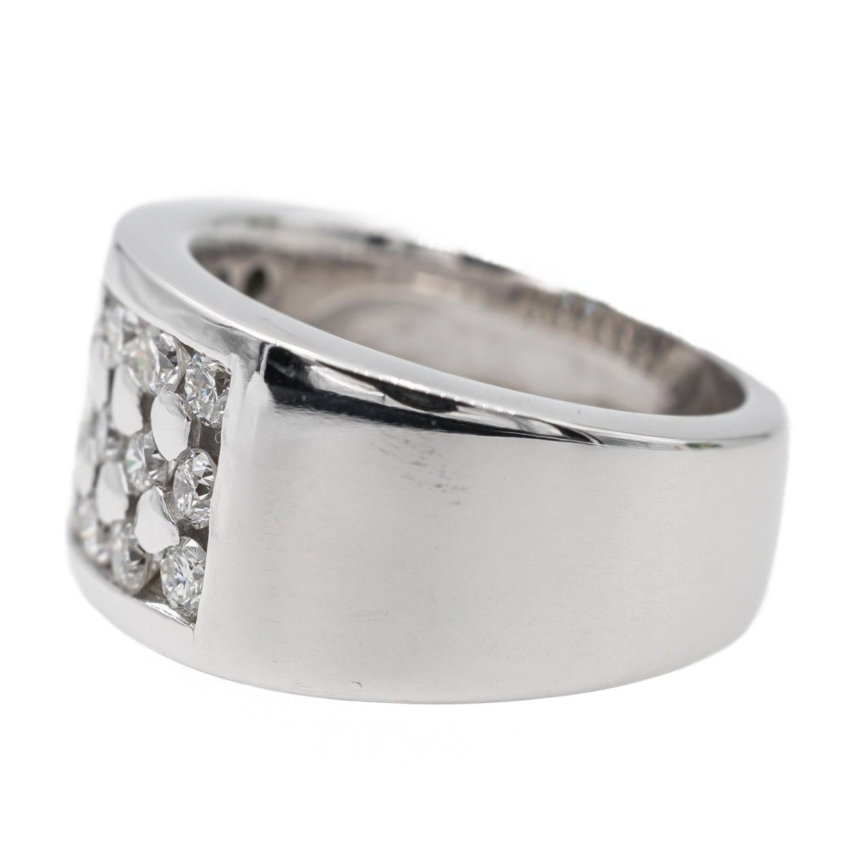 Bague bandeau en or blanc et diamant - Castafiore