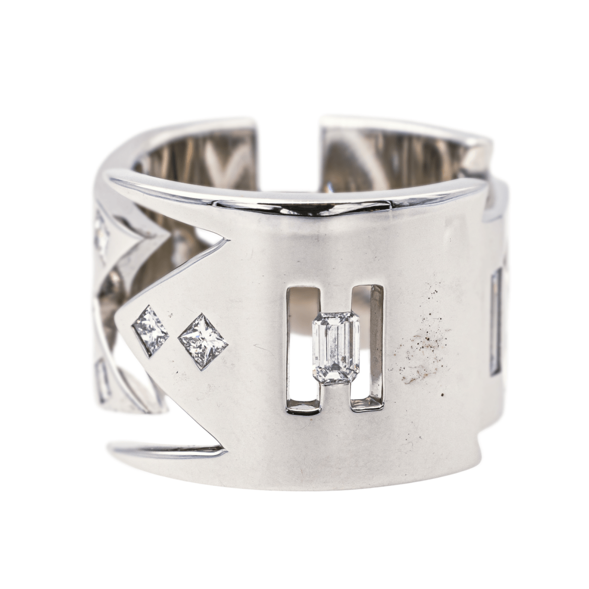 Bague Bandeau en or blanc et diamants - Castafiore