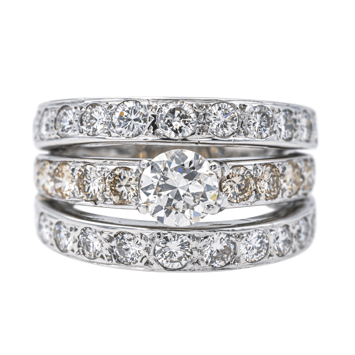 Bague Bandeau en or blanc et diamants - Castafiore