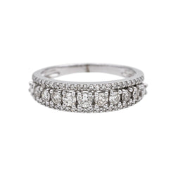 Ring  White gold headband  diamond 