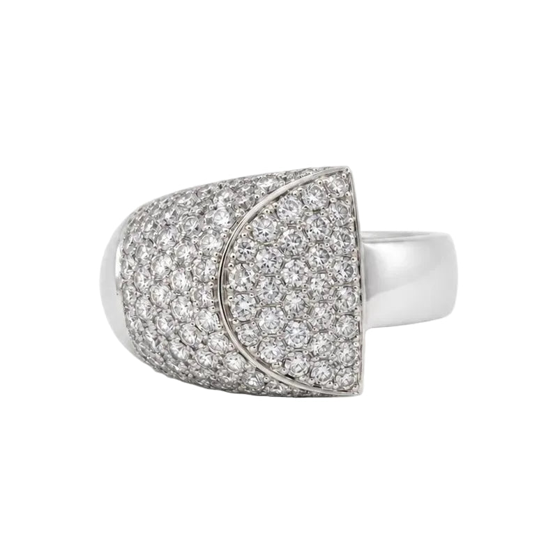 Bague Bandeau en or blanc et diamants - Castafiore