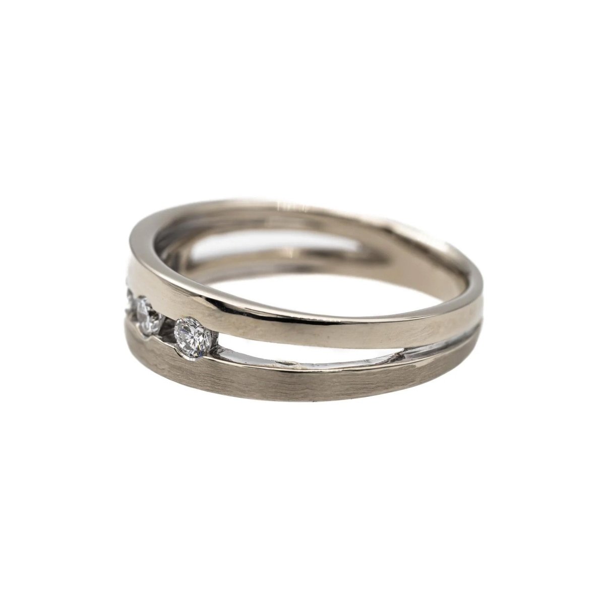 Bague Bandeau en or blanc et diamants - Castafiore