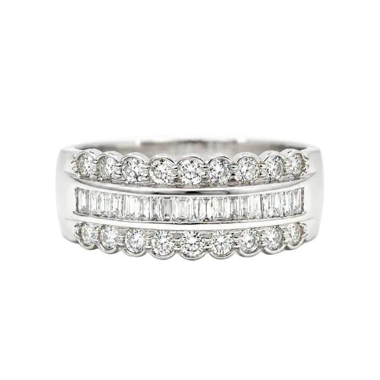 Bague Bandeau en or blanc et diamants - Castafiore