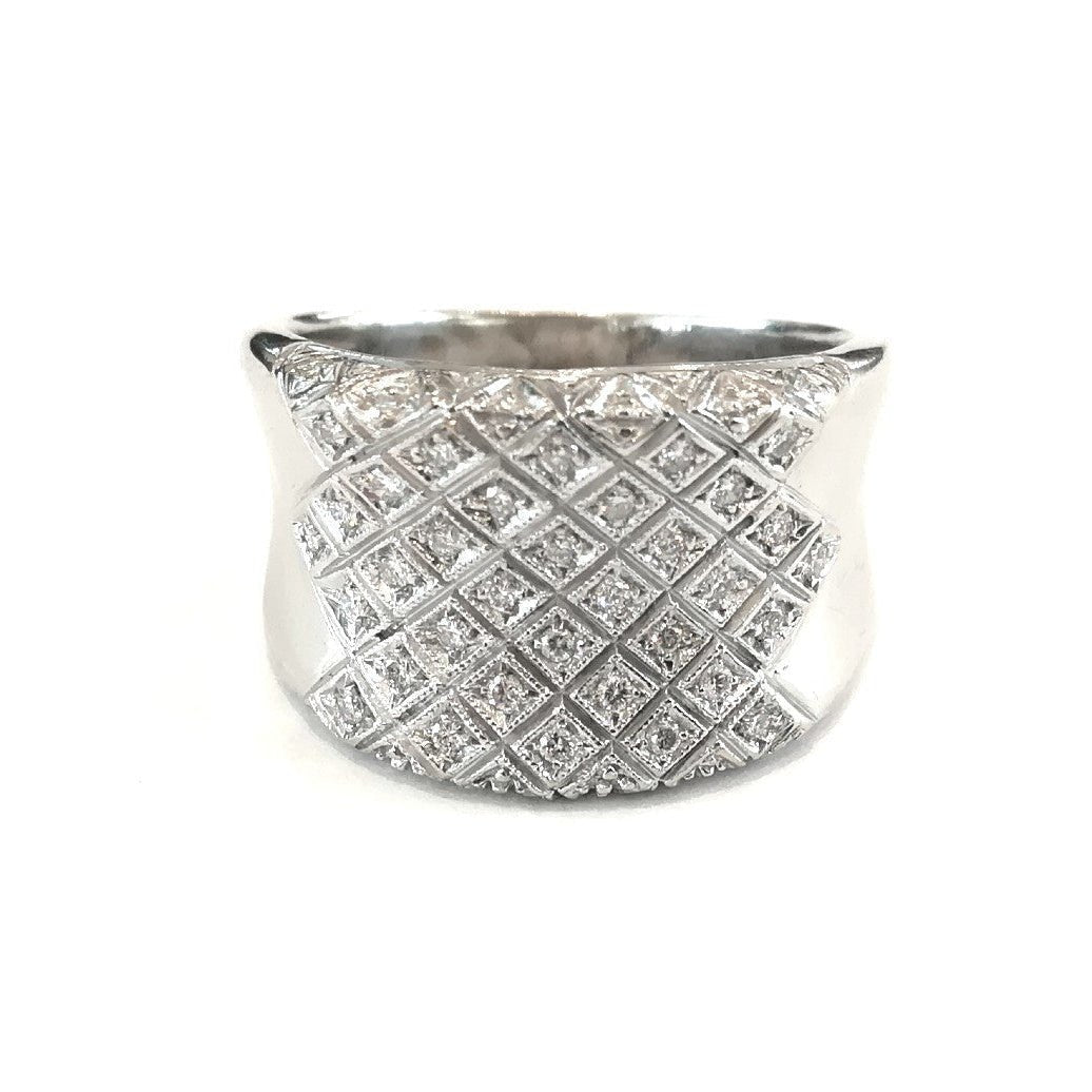Bague Bandeau en or blanc et diamants - Castafiore