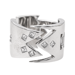 Bague Bandeau en or blanc et diamants - Castafiore