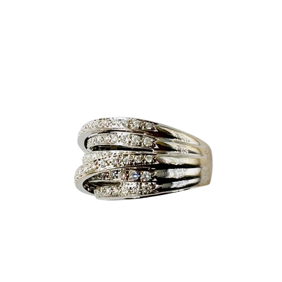 Bague Bandeau en or blanc et diamants - Castafiore