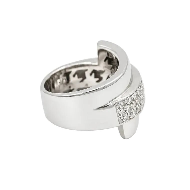 Bague Bandeau en or blanc et diamants - Castafiore