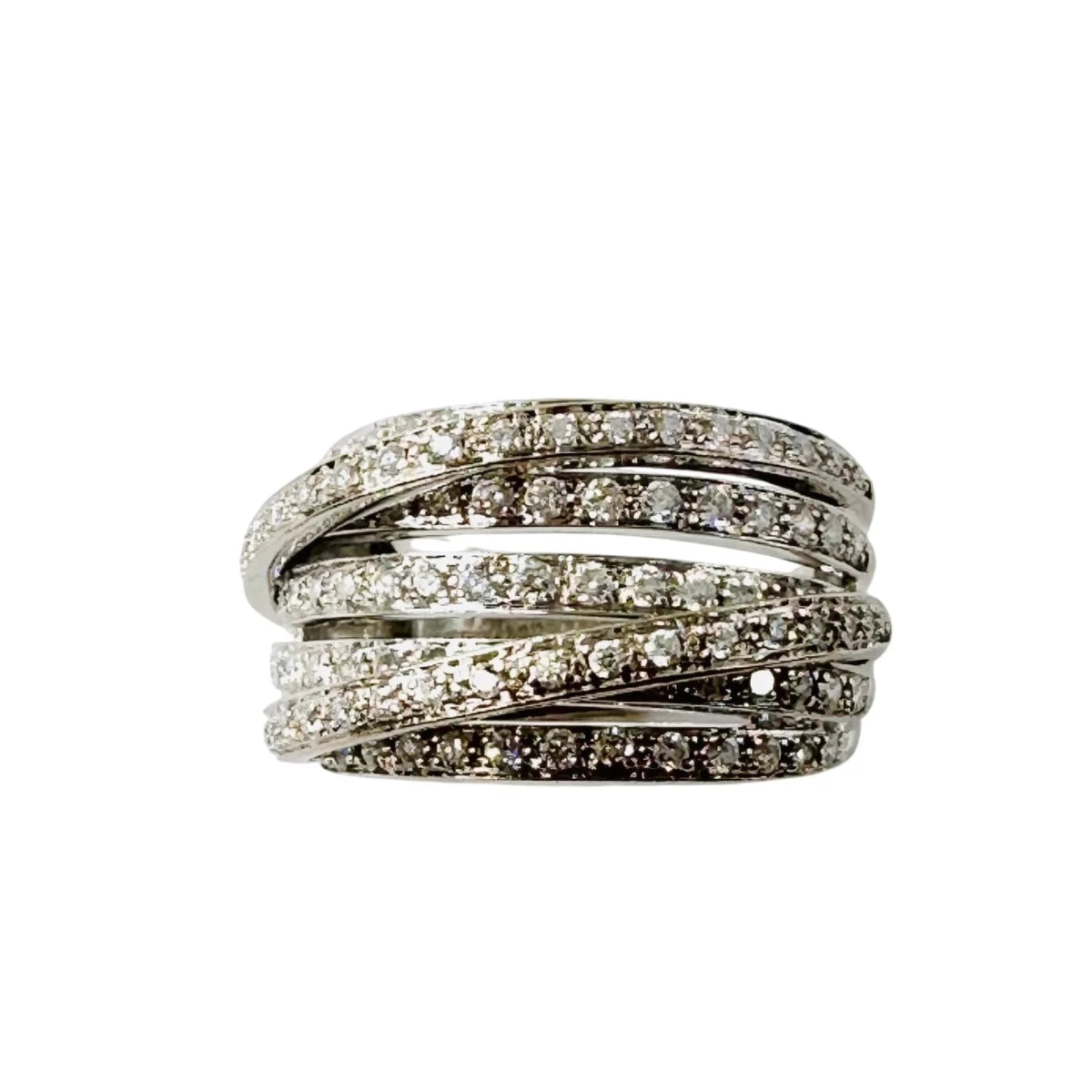 Bague Bandeau en or blanc et diamants - Castafiore