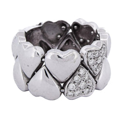 Bague Bandeau en or blanc et diamants - Castafiore