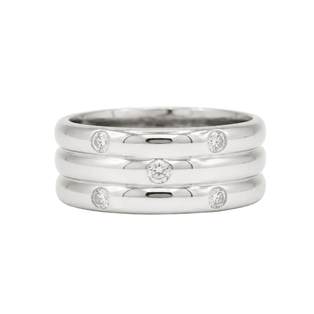 Bague Bandeau en or blanc et diamants - Castafiore