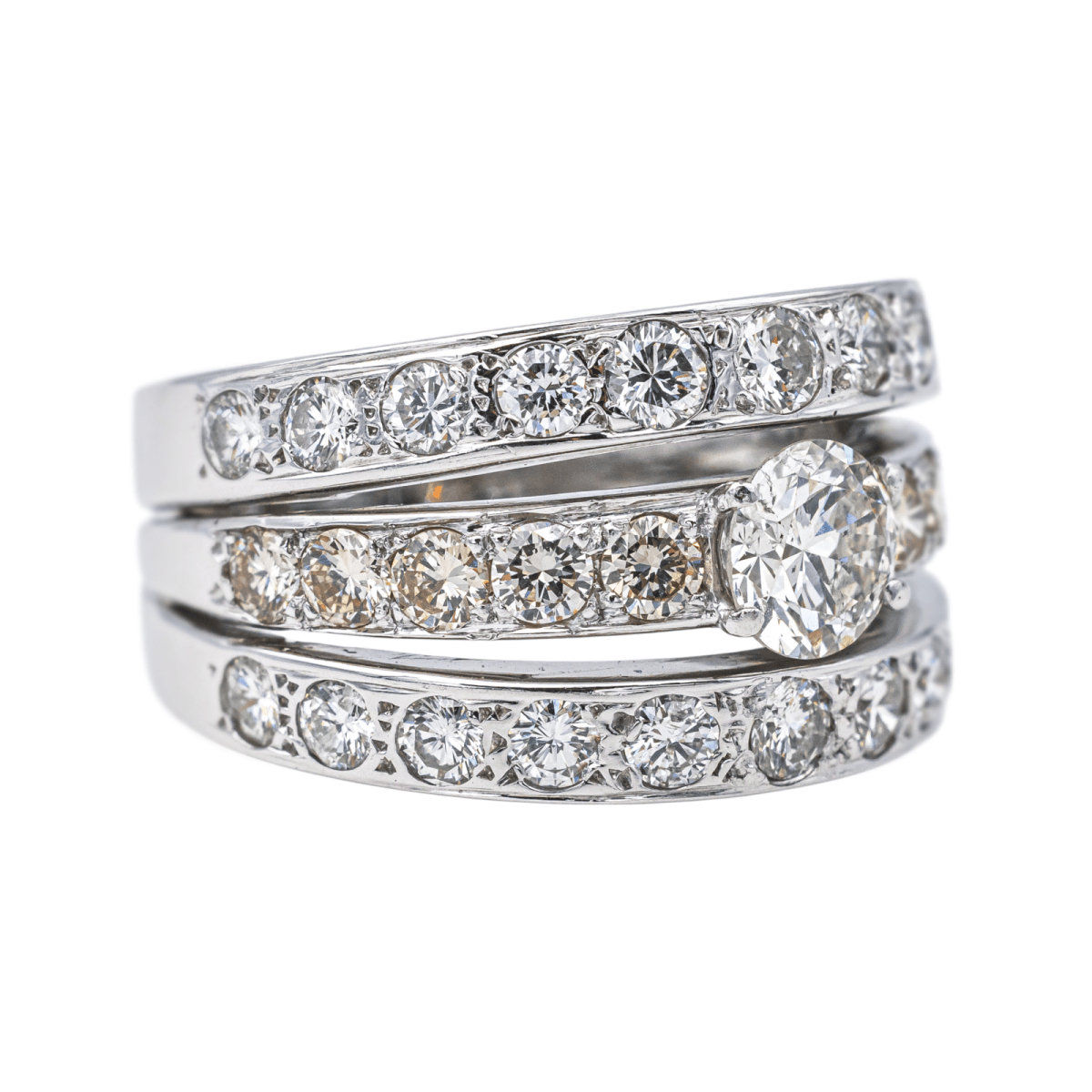Bague Bandeau en or blanc et diamants - Castafiore