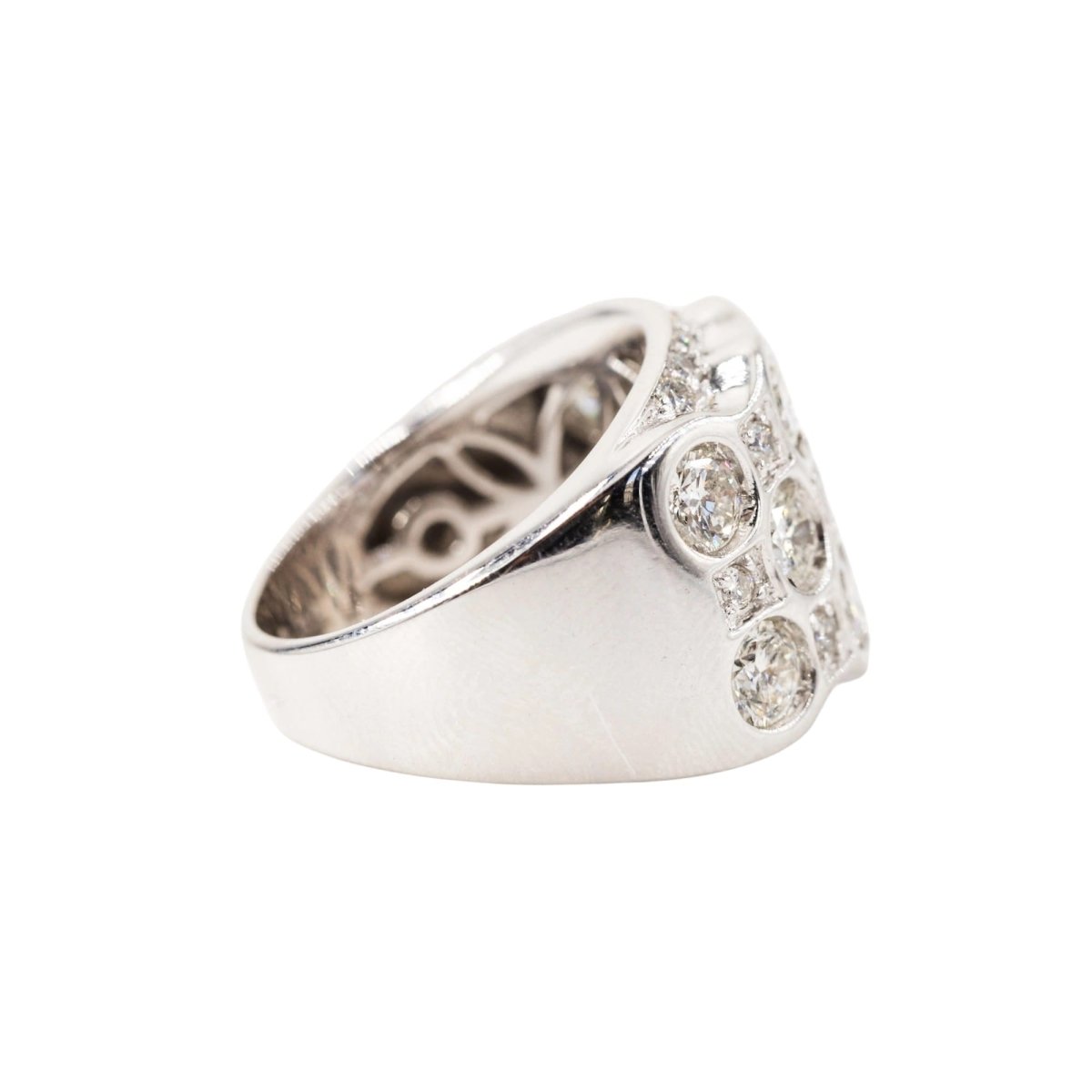 Bague Bandeau en or blanc et diamants