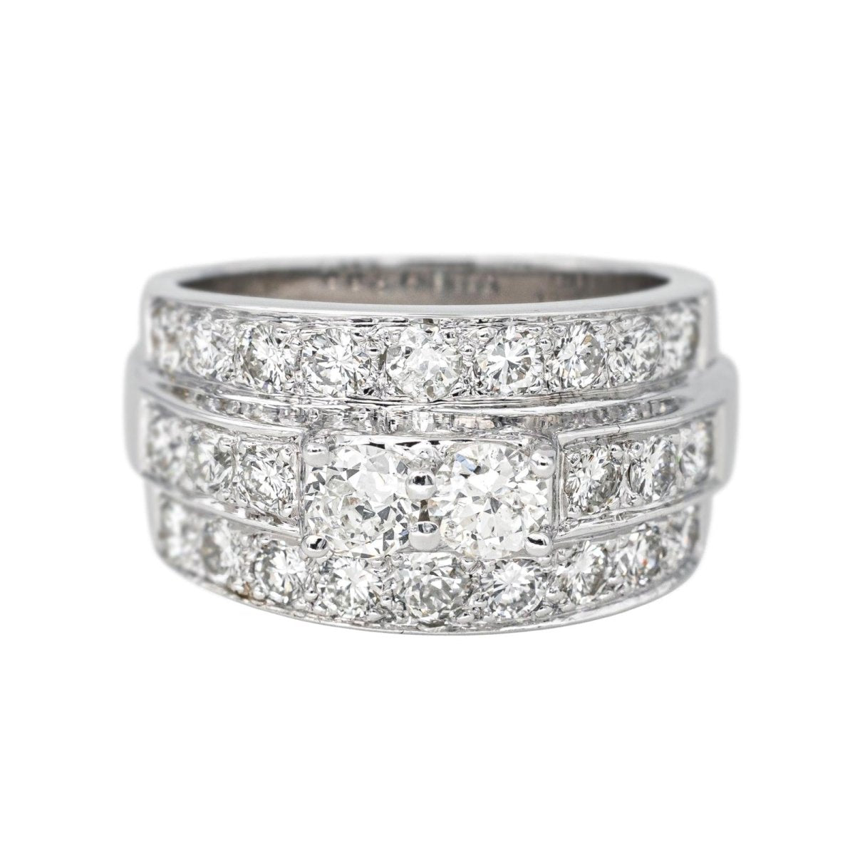 Bague Bandeau en or blanc et diamants - Castafiore