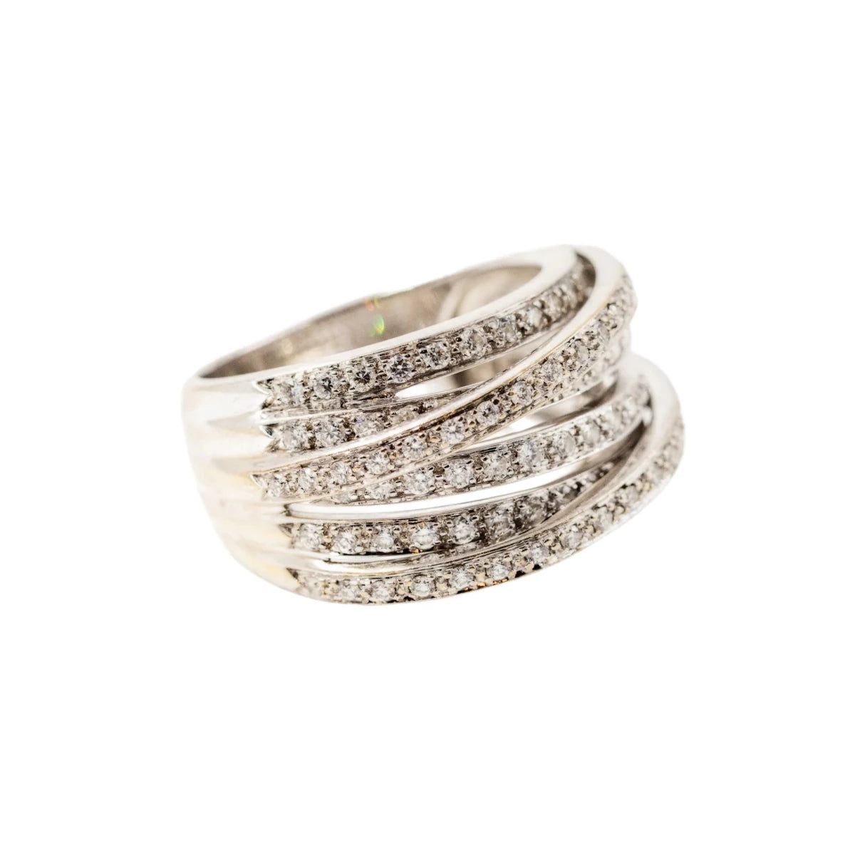 Bague Bandeau en or blanc et diamants - Castafiore